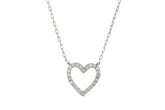 Heart Shape 925 Sterling Silver CZ Necklace